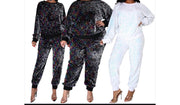 Black luxury Bling Two piece pant set. Plus size women’s Womenswear set.