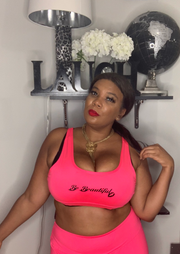 Hot Pink - Curvy Girl Plus size Be Beautiful sports Bra
