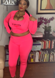 Hot Pink Curvy Girl -Plus size Be Beautiful Yoga Pants