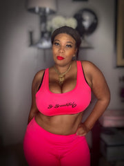 Hot Pink - Curvy Girl Plus size Be Beautiful sports Bra