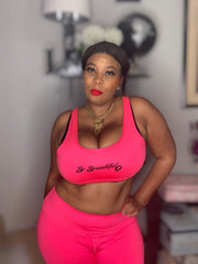 Hot Pink - Curvy Girl Plus size Be Beautiful sports Bra