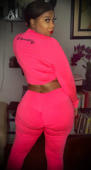 Hot Pink Curvy Girl -Plus size Be Beautiful Yoga Pants