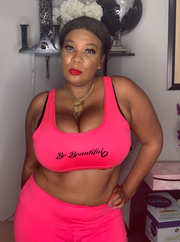 Hot Pink - Curvy Girl Plus size Be Beautiful sports Bra