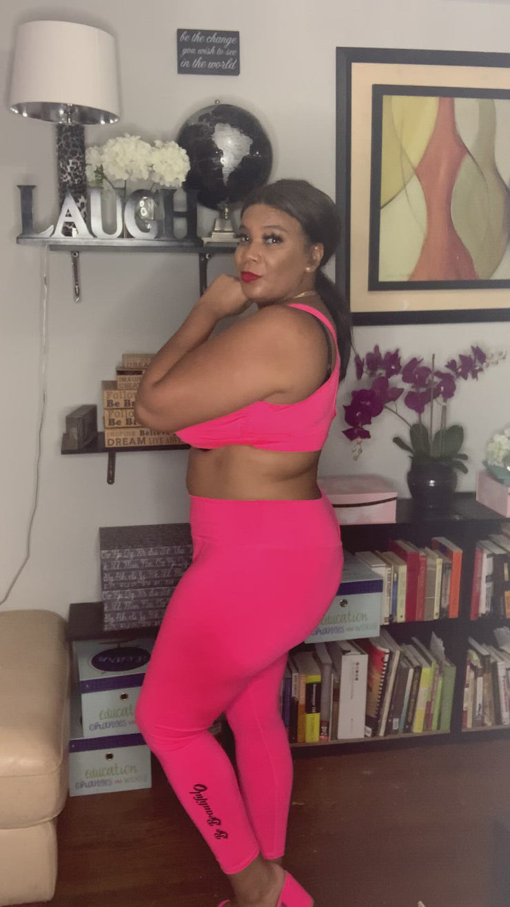 Hot Pink Curvy Girl -Plus size Be Beautiful Yoga Pants