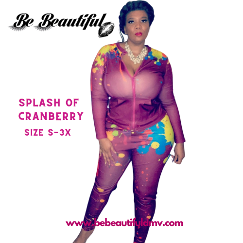 Splash of  Cute (Cranberry ) track suit