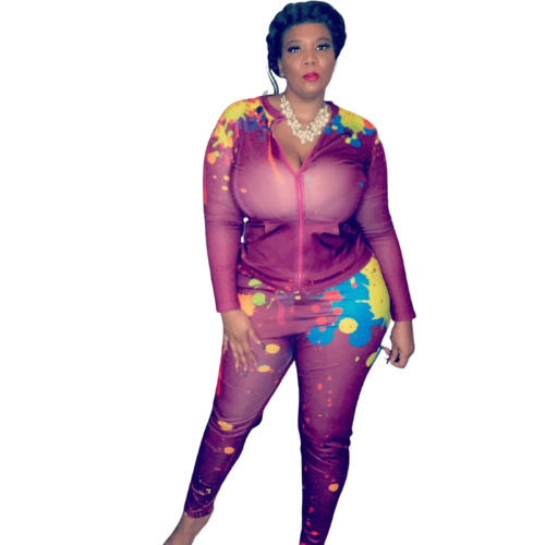 Splash of  Cute (Cranberry ) track suit