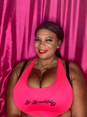 Hot Pink - Curvy Girl Plus size Be Beautiful sports Bra