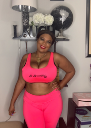 Hot Pink - Curvy Girl Plus size Be Beautiful sports Bra