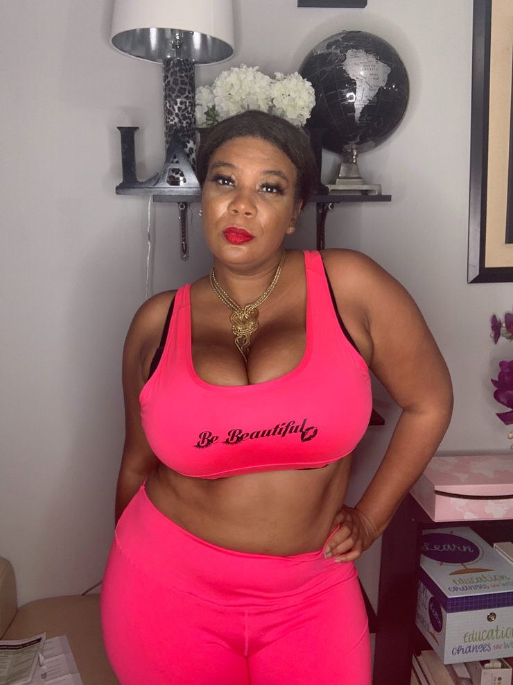 Hot Pink - Curvy Girl Plus size Be Beautiful sports Bra