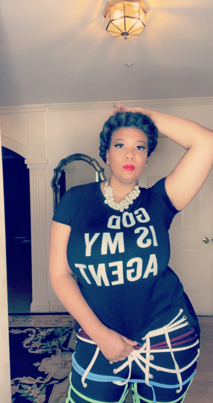 God is My Agent Tee (Black Unisex sized )